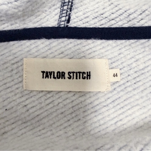 Taylor Stitch Apres Zip Up Knit Hoodie Rinsed Indigo Blue Terry Sweatshirt 44 XL - Picture 7 of 10